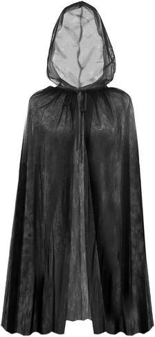 Mayplous Halloween Costume Cloak for Women Adult's Cosplay Cape Long Tulle Cape Fancy Dress Hood Dress-up for Role Play in Kuwait