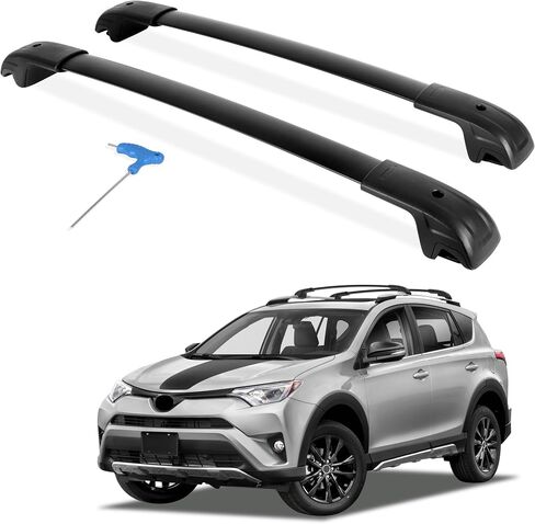 قضبان متقاطعة لسقف السقف قابلة للقفل متوافقة مع Toyota RAV4 2013-2018، قضبان متقاطعة للسقف من الألومنيوم للأمتعة وقوارب الكاياك والدراجة على الجليد وألواح التزلج in Saudi Arabia