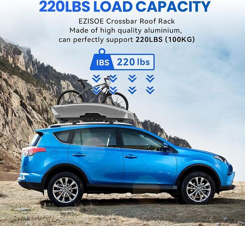 قضبان متقاطعة لسقف السقف قابلة للقفل متوافقة مع Toyota RAV4 2013-2018، قضبان متقاطعة للسقف من الألومنيوم للأمتعة وقوارب الكاياك والدراجة على الجليد وألواح التزلج in Saudi Arabia