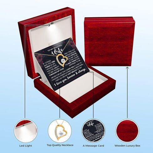 I Love You Wife Necklace Gift for Women From Lover Husband Amazing Forever Love Necklace Jewelry Present for My Soulmate in Saudi Arabia