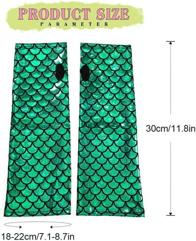 Women's Novelty Gloves Metallic Fingerless Gloves Fish Scale Gloves Cosplay Costume Gloves for Women and Girls in Saudi Arabia