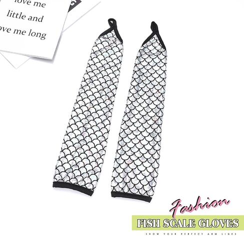 Women's Novelty Gloves Metallic Fingerless Gloves Fish Scale Gloves Cosplay Costume Gloves for Women and Girls in Saudi Arabia
