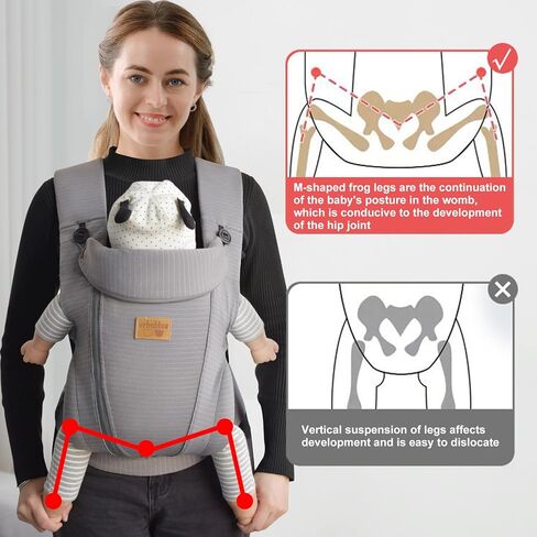 New Upgrade Ergonomic Baby Carrier Newborn Toddler Wrap Carrier,Hands Free Baby Sitting Support Sling,Breathable,Perfect for Infants/Chest Sling for Babies Shower Gift (Black) in Kuwait