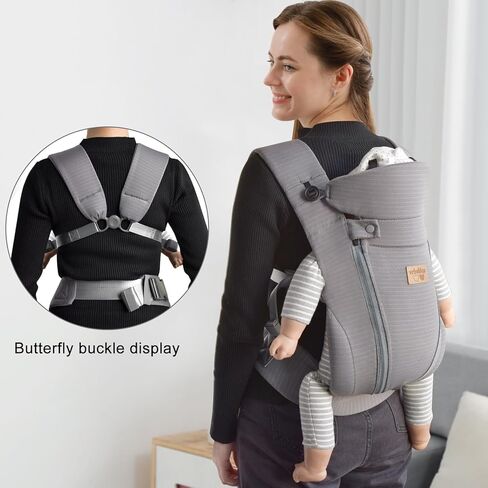New Upgrade Ergonomic Baby Carrier Newborn Toddler Wrap Carrier,Hands Free Baby Sitting Support Sling,Breathable,Perfect for Infants/Chest Sling for Babies Shower Gift (Black) in Kuwait