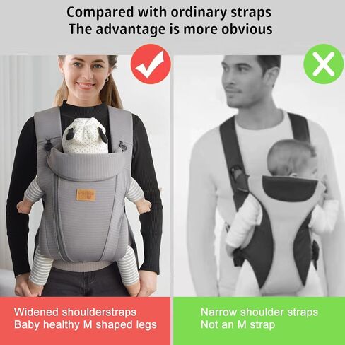 New Upgrade Ergonomic Baby Carrier Newborn Toddler Wrap Carrier,Hands Free Baby Sitting Support Sling,Breathable,Perfect for Infants/Chest Sling for Babies Shower Gift (Black) in Kuwait