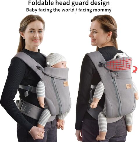 New Upgrade Ergonomic Baby Carrier Newborn Toddler Wrap Carrier,Hands Free Baby Sitting Support Sling,Breathable,Perfect for Infants/Chest Sling for Babies Shower Gift (Black) in Kuwait