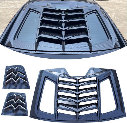 فتحات نافذة الشاحن لسيارة دودج تشارجر 2011-2024 GT/RT/SRT/SXT/SE/Scat Pack Lambo Style غطاء خلفي للزجاج الأمامي للشمس مناسب لجميع الأحوال الجوية، أسود لامع in Kuwait