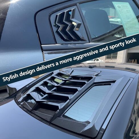 فتحات نافذة الشاحن لسيارة دودج تشارجر 2011-2024 GT/RT/SRT/SXT/SE/Scat Pack Lambo Style غطاء خلفي للزجاج الأمامي للشمس مناسب لجميع الأحوال الجوية، أسود لامع in Kuwait