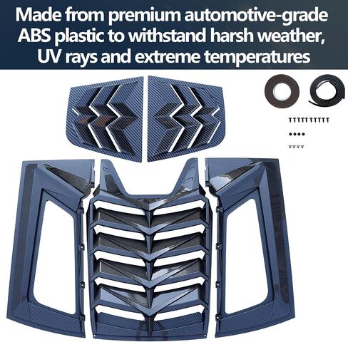 فتحات نافذة الشاحن لسيارة دودج تشارجر 2011-2024 GT/RT/SRT/SXT/SE/Scat Pack Lambo Style غطاء خلفي للزجاج الأمامي للشمس مناسب لجميع الأحوال الجوية، أسود لامع in Kuwait