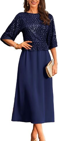 GRACE KARIN Sequin Dress for Women 2024 Mother of The Bride Dresses Wedding Guest Formal Chiffon Evening Gown in Kuwait