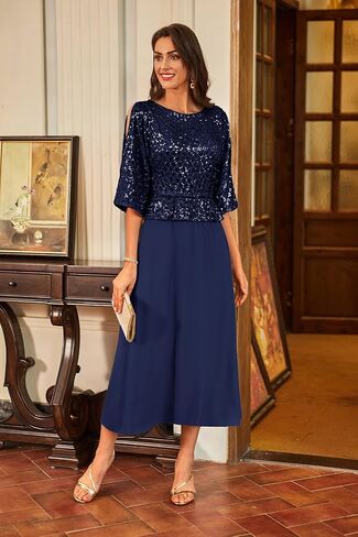 GRACE KARIN Sequin Dress for Women 2024 Mother of The Bride Dresses Wedding Guest Formal Chiffon Evening Gown in Kuwait