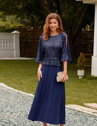 GRACE KARIN Sequin Dress for Women 2024 Mother of The Bride Dresses Wedding Guest Formal Chiffon Evening Gown in Kuwait