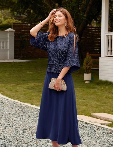 GRACE KARIN Sequin Dress for Women 2024 Mother of The Bride Dresses Wedding Guest Formal Chiffon Evening Gown in Kuwait