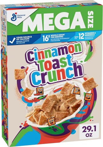 Original Cinnamon Toast Crunch Breakfast Cereal, Crispy Cinnamon Cereal, 29.1 oz. Mega Size Box (Pack of 2) in Saudi Arabia