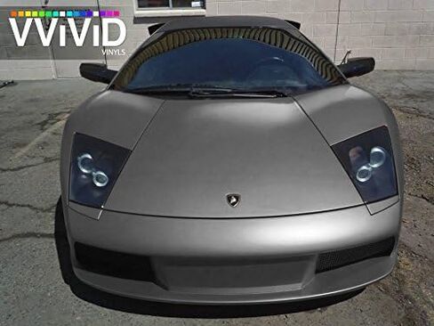 VViViD Silver Satin Chrome Vinyl Wrap Stretch Conform DIY Easy to Use Air-Release Adhesive (1ft x 5ft) in Saudi Arabia