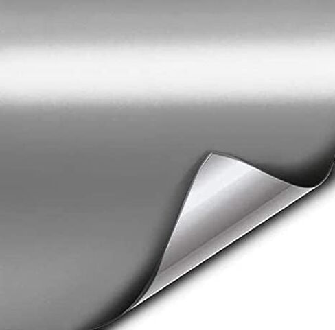VViViD Silver Satin Chrome Vinyl Wrap Stretch Conform DIY Easy to Use Air-Release Adhesive (1ft x 5ft) in Saudi Arabia