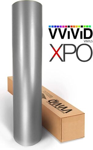 VViViD Silver Satin Chrome Vinyl Wrap Stretch Conform DIY Easy to Use Air-Release Adhesive (1ft x 5ft) in Saudi Arabia