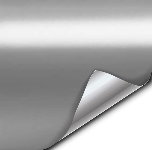 VViViD Silver Satin Chrome Vinyl Wrap Stretch Conform DIY Easy to Use Air-Release Adhesive (1ft x 5ft) in Saudi Arabia
