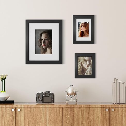 مجموعة إطارات صور Picrit مقاس 8 × 10 مكونة من 12 قطعة، عرض 5 × 7 مع حصيرة أو 8 × 10 بدون حصيرة، إطارات صور للتركيب على الحائط أو شاشة العرض على سطح الطاولة، أسود. in Kuwait
