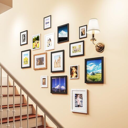 مجموعة إطارات صور Picrit مقاس 8 × 10 مكونة من 12 قطعة، عرض 5 × 7 مع حصيرة أو 8 × 10 بدون حصيرة، إطارات صور للتركيب على الحائط أو شاشة العرض على سطح الطاولة، أسود. in Kuwait