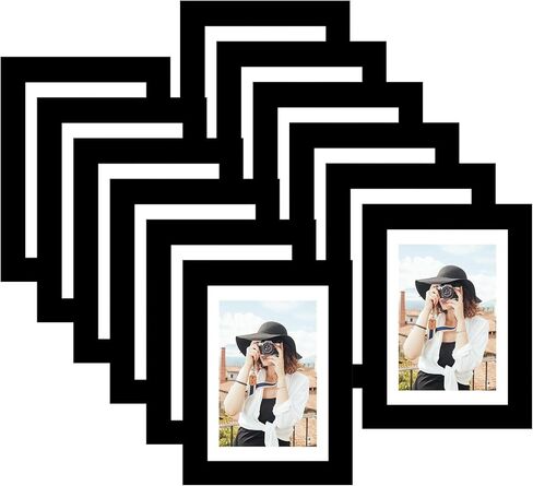مجموعة إطارات صور Picrit مقاس 8 × 10 مكونة من 12 قطعة، عرض 5 × 7 مع حصيرة أو 8 × 10 بدون حصيرة، إطارات صور للتركيب على الحائط أو شاشة العرض على سطح الطاولة، أسود. in Kuwait