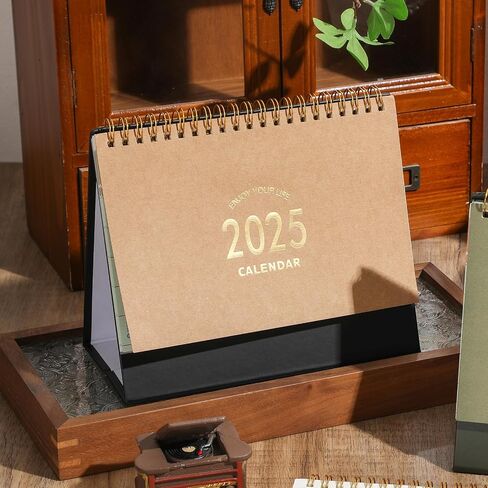 Small Desk Calendar 2024-2025, July 2024 - Dec 2025, Standing Flip Desk Calendar with To-do List & Notes, Metal Ring Twin-Wire Binding with Stickers, Monthly Desktop Calendar for Home Office (Green) in Saudi Arabia