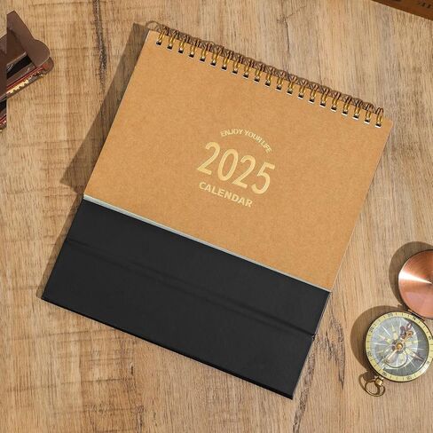 Small Desk Calendar 2024-2025, July 2024 - Dec 2025, Standing Flip Desk Calendar with To-do List & Notes, Metal Ring Twin-Wire Binding with Stickers, Monthly Desktop Calendar for Home Office (Green) in Saudi Arabia