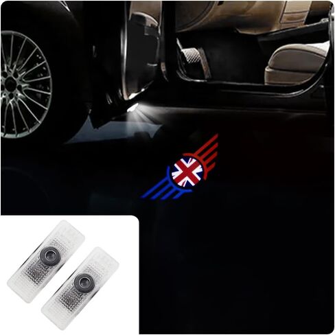 2 pcs LED Car Door Logo Lights Courtesy Projector Laser Puddle lamp Ghost Shadow Light Accessories Compatible with r55/r56/r57/r58/r59/r60/r51/f54/f56/f55/f60 (03) in Saudi Arabia