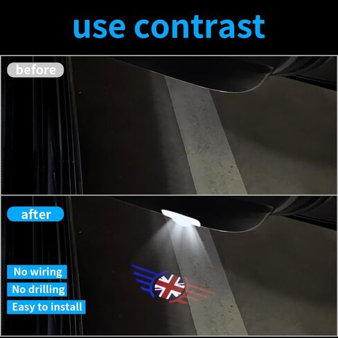 2 pcs LED Car Door Logo Lights Courtesy Projector Laser Puddle lamp Ghost Shadow Light Accessories Compatible with r55/r56/r57/r58/r59/r60/r51/f54/f56/f55/f60 (03) in Saudi Arabia