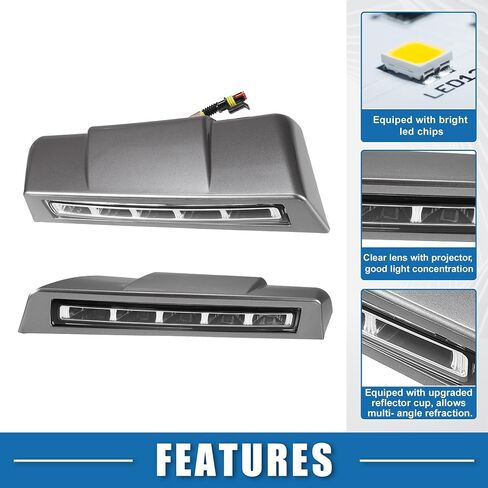 Car Daytime Running Light with Harness Bar Bumper Grille Driving Lamp for Toyota Land Cruiser LC70 LC76 LC77 LC78 LC79, White Light (Set of 2) in Saudi Arabia