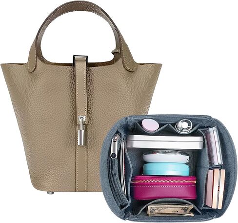 Purse Organizer Insert for Handbags,Felt Bag Organizers Fit Picotin 18/22/26 Bags (Gray, P22) in Saudi Arabia