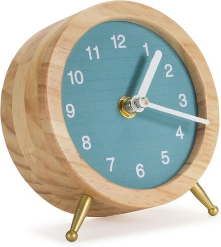 ساعة مكتب ميلروز، ديكور مكتب ديكور سطح الطاولة ديكور غرفة المعيشة، ارتفاع 4.75 بوصة، خشب، أزرق in Kuwait