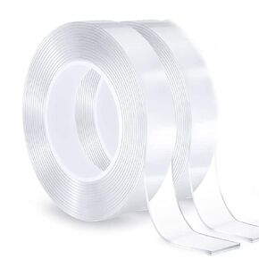 Double Sided Tape Heavy Duty Mounting Tape Waterproof Adhesive Strips Strong Elasticity Reused Multipurpose Nano Two Sided Tape Strong Adhesive for Home, Office, Car, Outdoor (9.85ft)