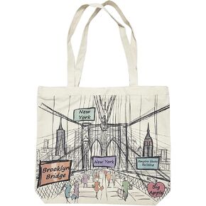 City-Themed Artwork Tote Bag Collection - Designed in the USA, 17"x14", Double Sided Print, Souvenir & Gift