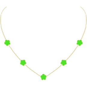 Gold Plated Stainless Steel Flower Necklace Jewelry for Women