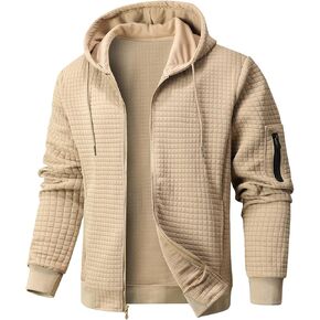 Mens Zip Up Hoodie Full-Zip Sweatshirt Lightweight Loose Fit Hooded Jackets