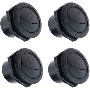 4Pcs Dashboard Air Conditioning Deflector Outlet, Black Round Louvered Dash Vent Exhaust Accessories