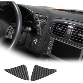 Carbon Fiber Car Dashboard Instrument Panel Button Frame Trim Decor Sticker Interior Accessories For Chevrolet Corvette C6 2005-2013 Auto Instrument Both Sides Decorative Stickers (Style B, Black)