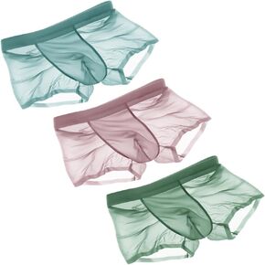 Mens Ice Silk Boxers Briefs Sexy Cooling Trunks Underwear Super Thin Bulge Pouch Boxers