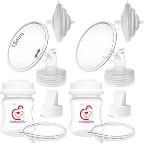 Nenesupply Handsfree Wearable Breast Milk Collection Cups Compatible with Spectra S1 S2 Baby Buddha Momcozy V1 Lansinoh Pumps 24mm Silicone Flanges Replacement for Spectra Pump Parts 19mm 21mm inserts in Saudi Arabia