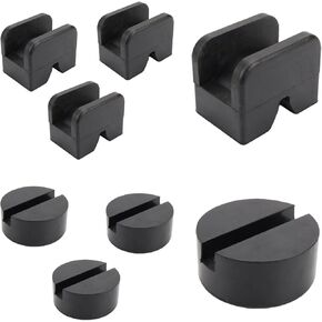 8 Packs 2 Types Jack Stand Pads, Universal Rubber Jack Pad Adapter, Slotted Frame Rail Pinch Welds Protector for Floor Jack Stands Accessories