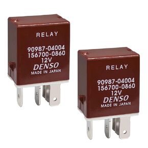 Relay 90987-04004 (Set of 2), 90987-04004 156700-0860 40A 12VDC 5Pins Plug-in Multipurpose Automotive Relay, Compatible with Toyota 90084-98032