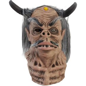 Halloween Mask Creepy Evil Monster Scary Horror Zombie with Hair Cosplay Costume Prop Decoration Party