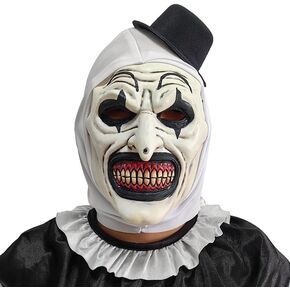 Terrifier Art the Clown Mask Scary Bloody Halloween Cosplay Mask Killer Joker Masquerade Costume Props for Adults