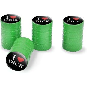 I Love Dick Heart Tire Rim Wheel Aluminum Valve Stem Caps