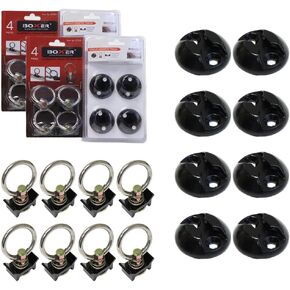 BoxerTool L Track Tie Down - Round Anchor Point Kit - 16 Piece Kit Bolt On Track Fitting w/Quick Release Accessories - Trucks, Motorcycles, Trailer, ATV