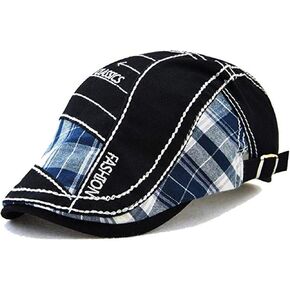 Men's Beret Hat Cotton Buckle Adjustable Newsboy Hats for Men Cabbie Gatsby Cap