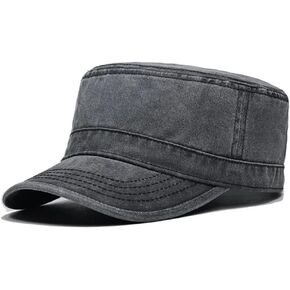 Military Hats for Men Washed Cotton Flat Cap for Outdoor Sports
