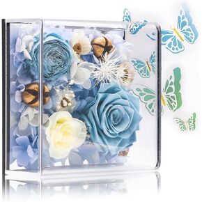 Flowers for Delivery Prime - Preserved Eternal Rose In Acrylic Box - Preserved Roses, Blossoms That Last Forever- Gifts for Girlfriend Wife Mom Grandma on Birthday