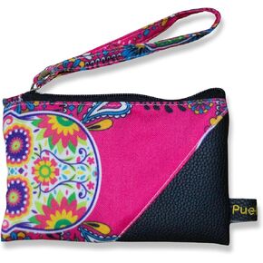 Artisanal Women's Wristlet Wallet Pouch (Talavera, Blue)